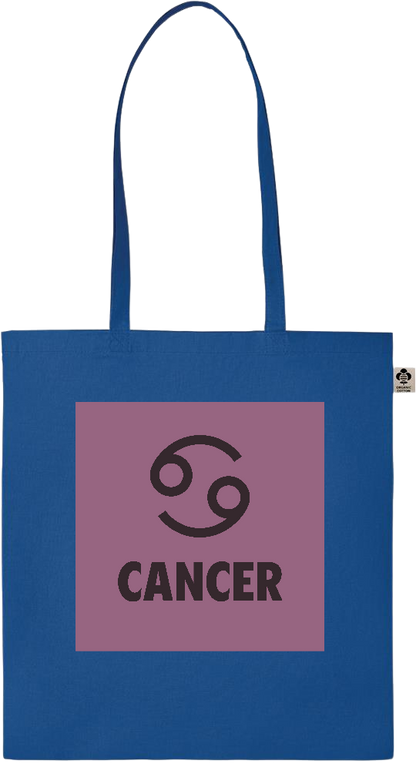 Zodiac Cancer Design - Essential colored organic cotton tote bag_ROYAL BLUE_front