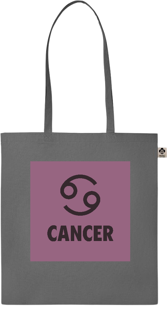 Zodiac Cancer Design - Essential colored organic cotton tote bag_STONE GREY_front