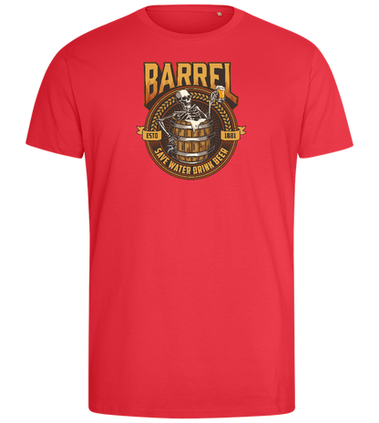 Save Water Drink Beer Barrel Design - Comfort men's fitted t-shirt_BRIGHT RED_front