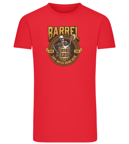 Save Water Drink Beer Barrel Design - Comfort men's fitted t-shirt_BRIGHT RED_front