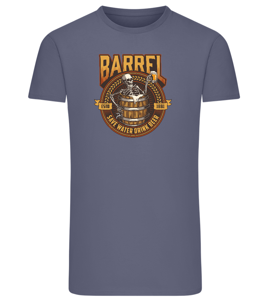 Save Water Drink Beer Barrel Design - Comfort men's fitted t-shirt_DENIM_front