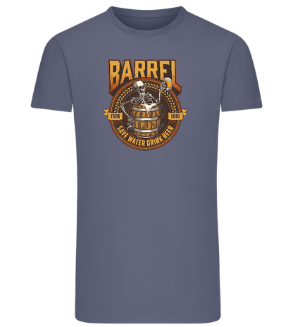 Save Water Drink Beer Barrel Design - Comfort men's fitted t-shirt_DENIM_front