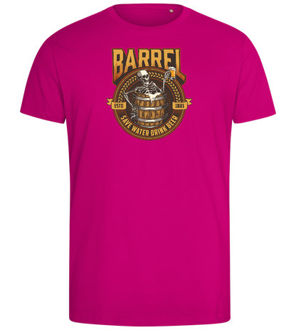 Save Water Drink Beer Barrel Design - Comfort men's fitted t-shirt_FUCHSIA_front