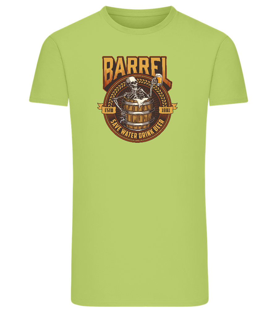 Save Water Drink Beer Barrel Design - Comfort men's fitted t-shirt_GREEN APPLE_front