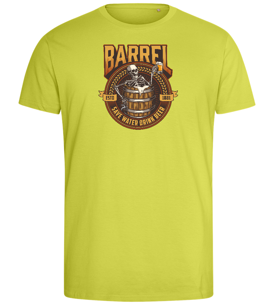 Save Water Drink Beer Barrel Design - Comfort men's fitted t-shirt_GREEN APPLE_front