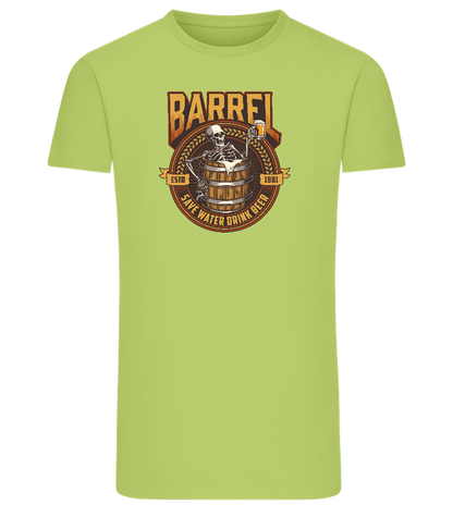 Save Water Drink Beer Barrel Design - Comfort men's fitted t-shirt_GREEN APPLE_front