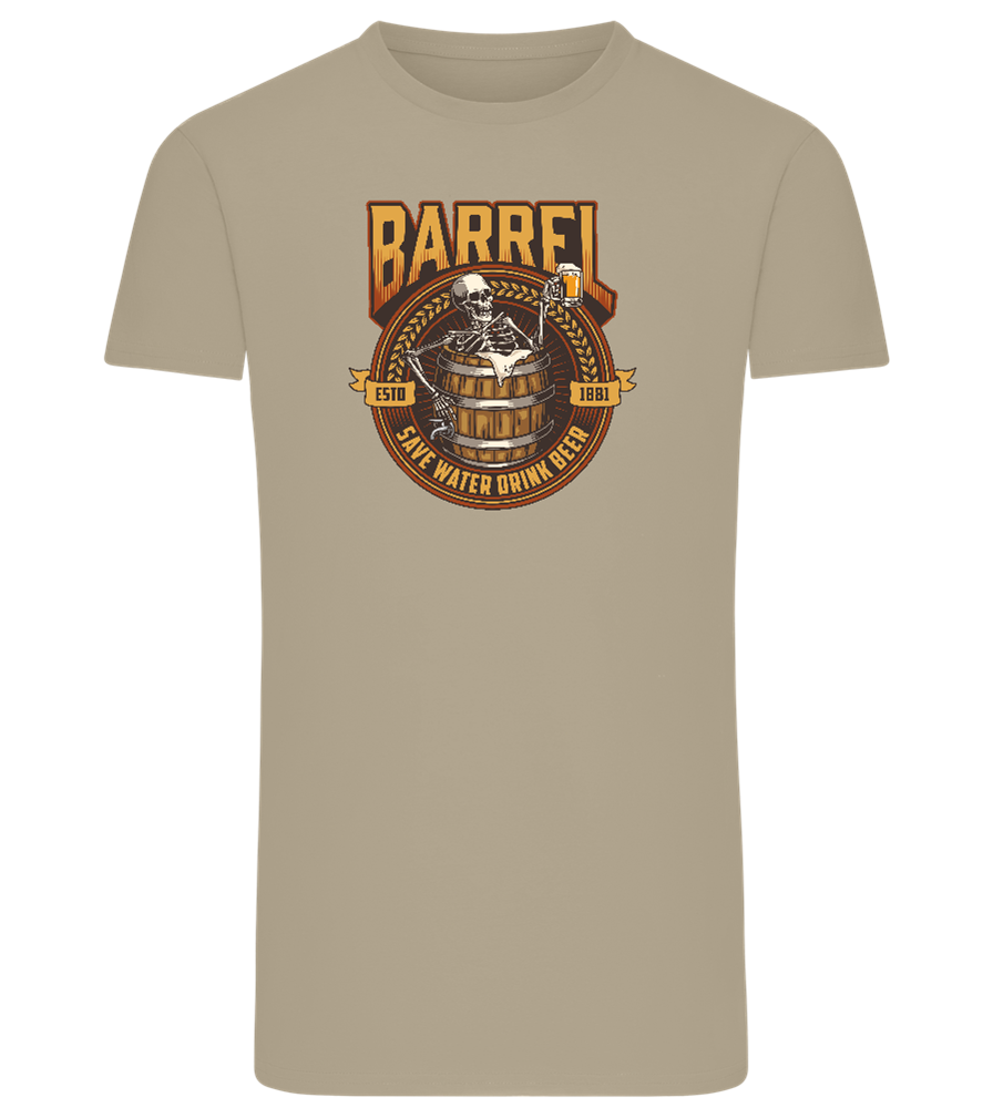 Save Water Drink Beer Barrel Design - Comfort men's fitted t-shirt_KHAKI_front