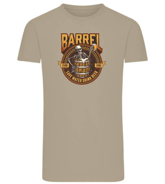 Save Water Drink Beer Barrel Design - Comfort men's fitted t-shirt_KHAKI_front