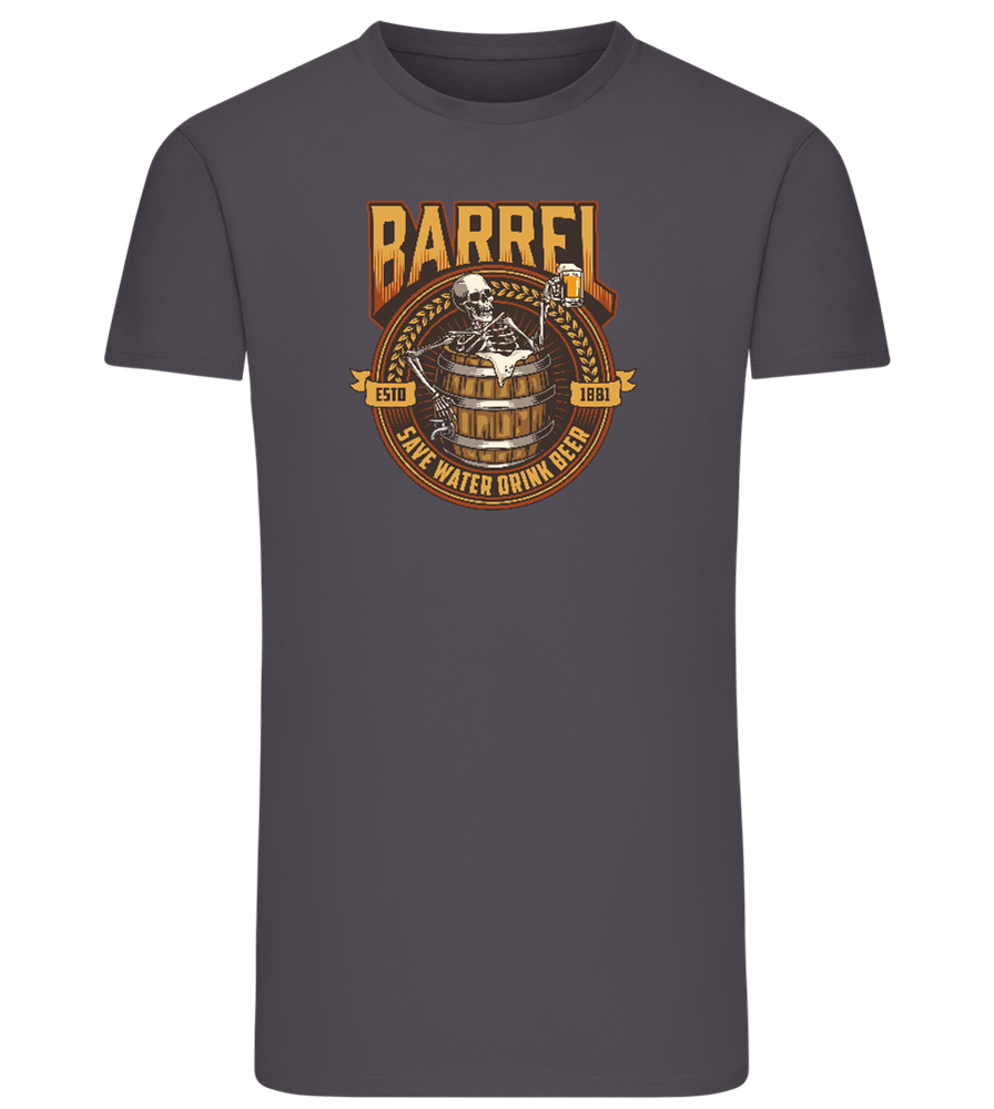 Save Water Drink Beer Barrel Design - Comfort men's fitted t-shirt_MOUSE GREY_front