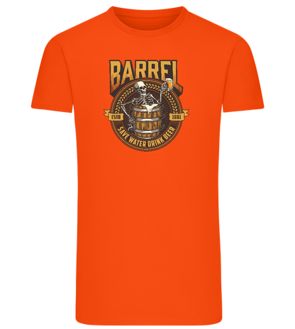 Save Water Drink Beer Barrel Design - Comfort men's fitted t-shirt_ORANGE_front