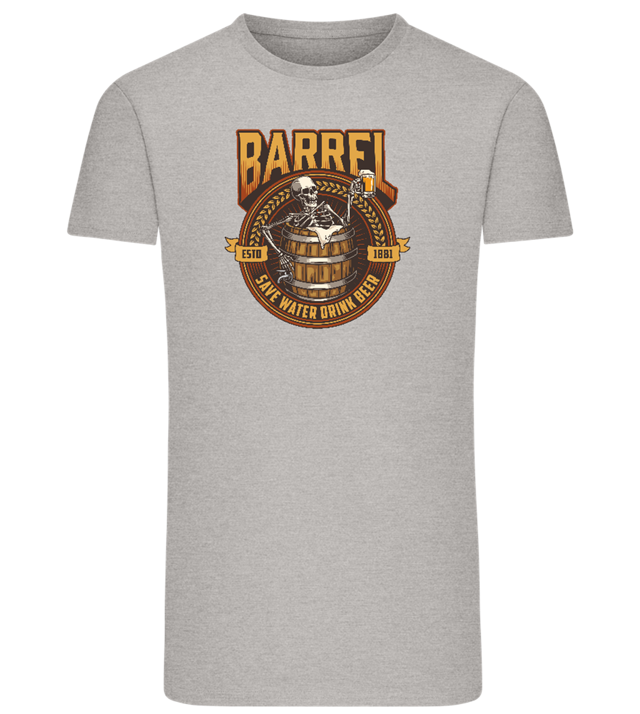 Save Water Drink Beer Barrel Design - Comfort men's fitted t-shirt_ORION GREY_front