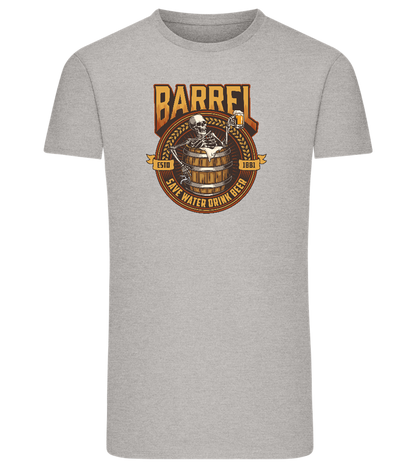 Save Water Drink Beer Barrel Design - Comfort men's fitted t-shirt_ORION GREY_front