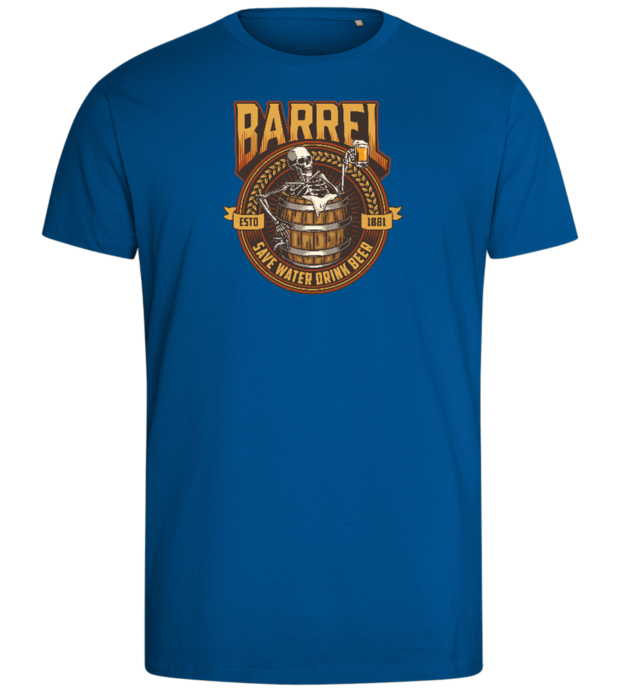 Save Water Drink Beer Barrel Design - Comfort men's fitted t-shirt_ROYAL_front