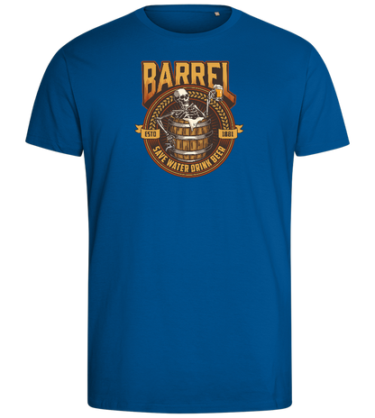 Save Water Drink Beer Barrel Design - Comfort men's fitted t-shirt_ROYAL_front