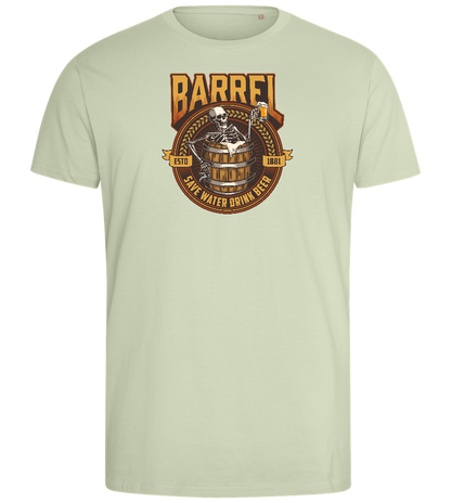 Save Water Drink Beer Barrel Design - Comfort men's fitted t-shirt_SILESTONE_front