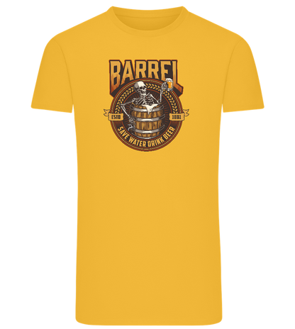 Save Water Drink Beer Barrel Design - Comfort men's fitted t-shirt_YELLOW_front