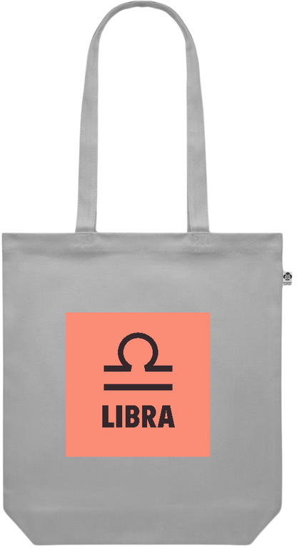 Zodiac Libra Design - Premium colored organic canvas shopping bag_GREY_front