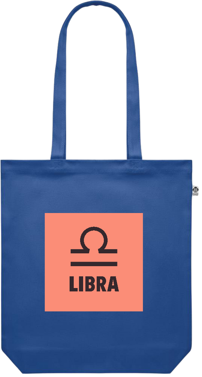 Zodiac Libra Design - Premium colored organic canvas shopping bag_ROYAL BLUE_front