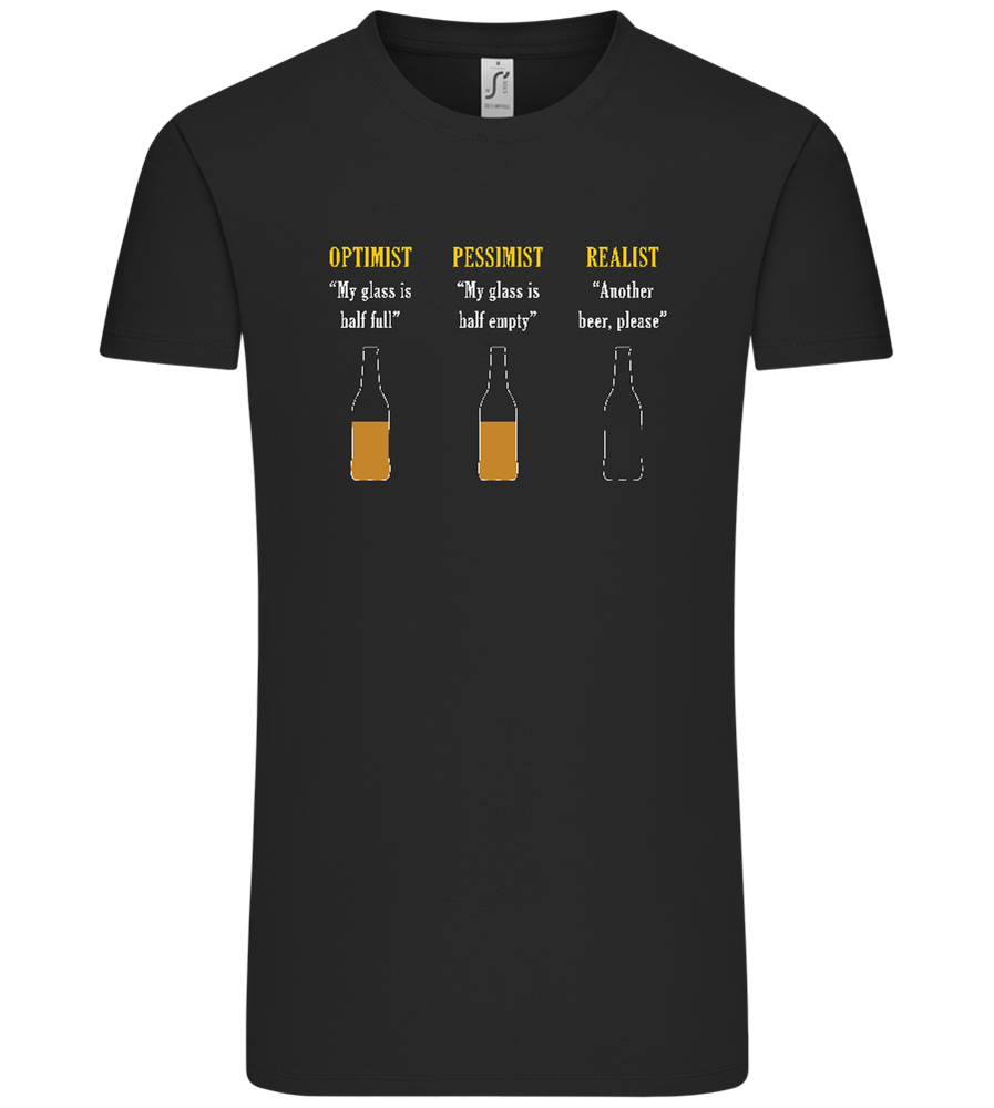 Optimist Pessimist Realist Design - Comfort Unisex T-Shirt_DEEP BLACK_front