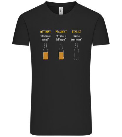 Optimist Pessimist Realist Design - Comfort Unisex T-Shirt_DEEP BLACK_front