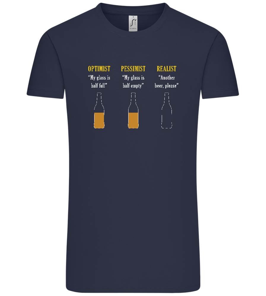 Optimist Pessimist Realist Design - Comfort Unisex T-Shirt_FRENCH NAVY_front