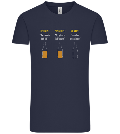 Optimist Pessimist Realist Design - Comfort Unisex T-Shirt_FRENCH NAVY_front