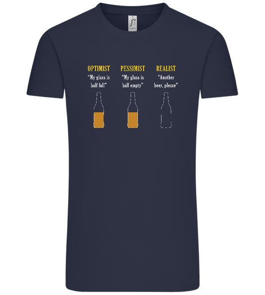 Optimist Pessimist Realist Design - Comfort Unisex T-Shirt_FRENCH NAVY_front