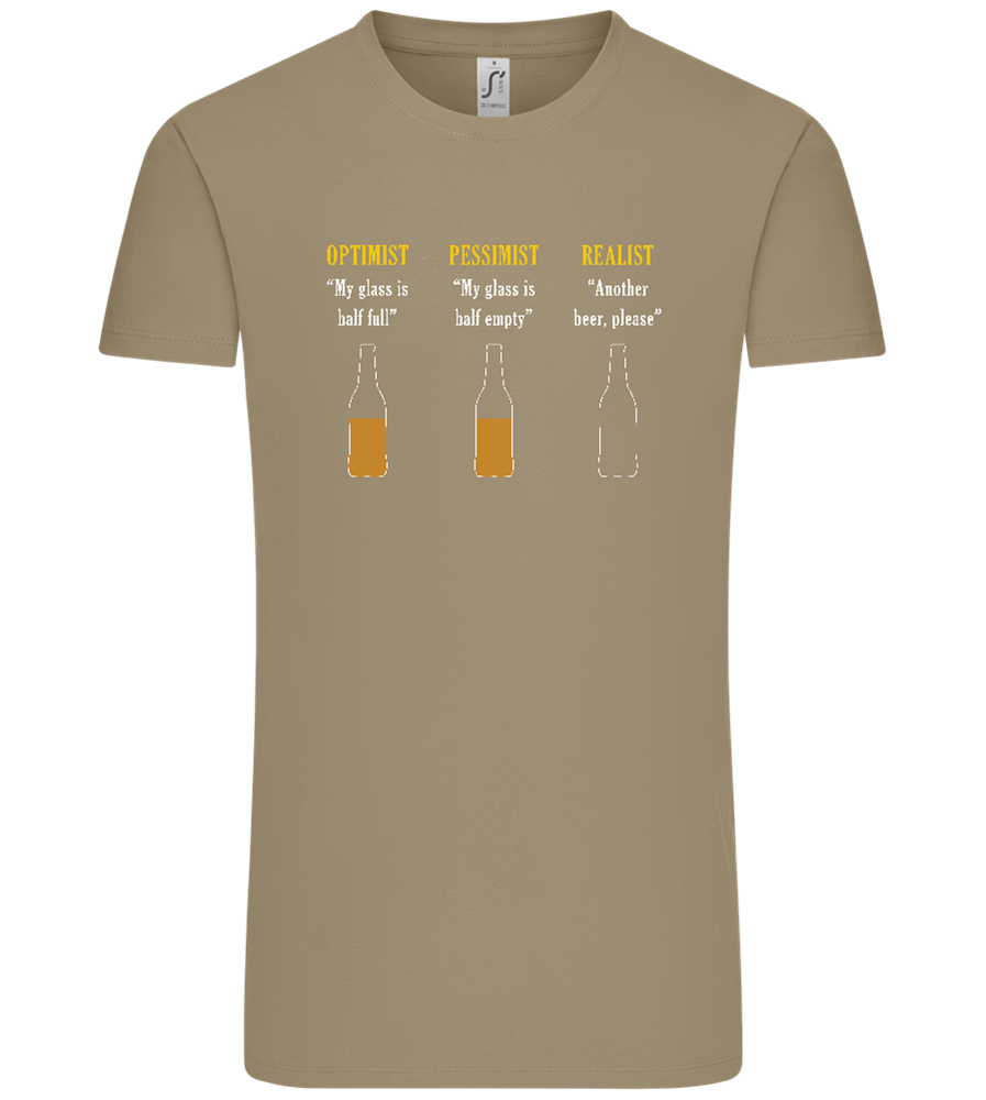 Optimist Pessimist Realist Design - Comfort Unisex T-Shirt_KHAKI_front