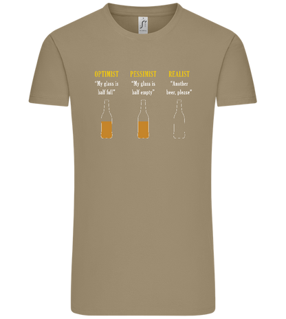 Optimist Pessimist Realist Design - Comfort Unisex T-Shirt_KHAKI_front