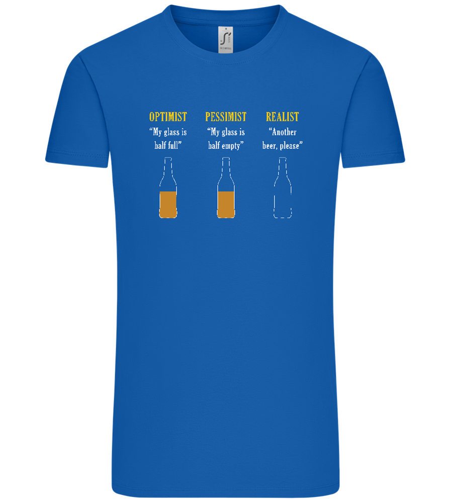 Optimist Pessimist Realist Design - Comfort Unisex T-Shirt_ROYAL_front