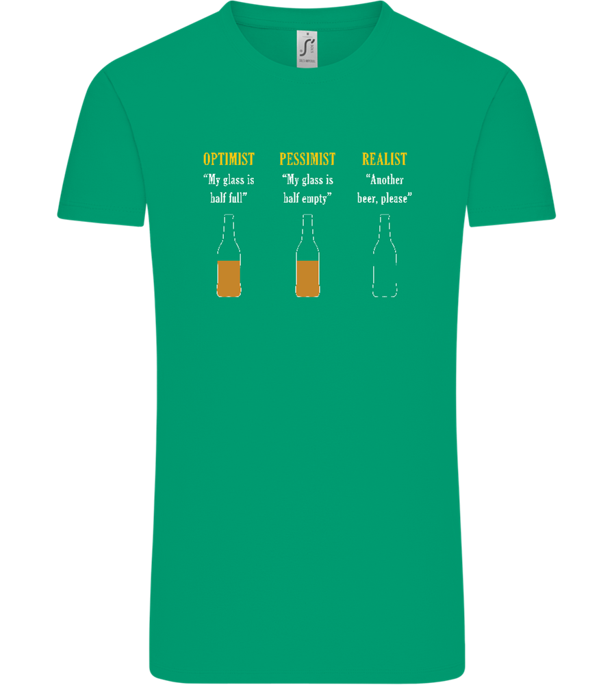 Optimist Pessimist Realist Design - Comfort Unisex T-Shirt_SPRING GREEN_front