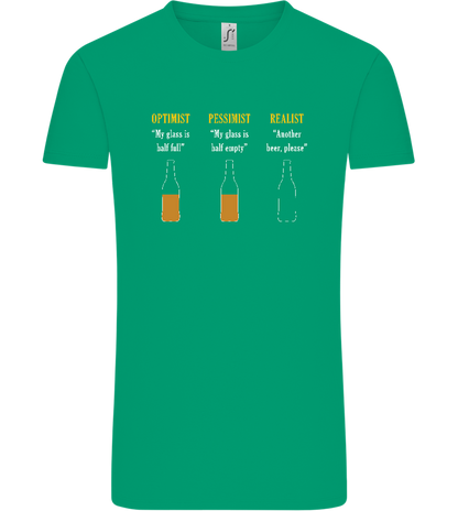 Optimist Pessimist Realist Design - Comfort Unisex T-Shirt_SPRING GREEN_front