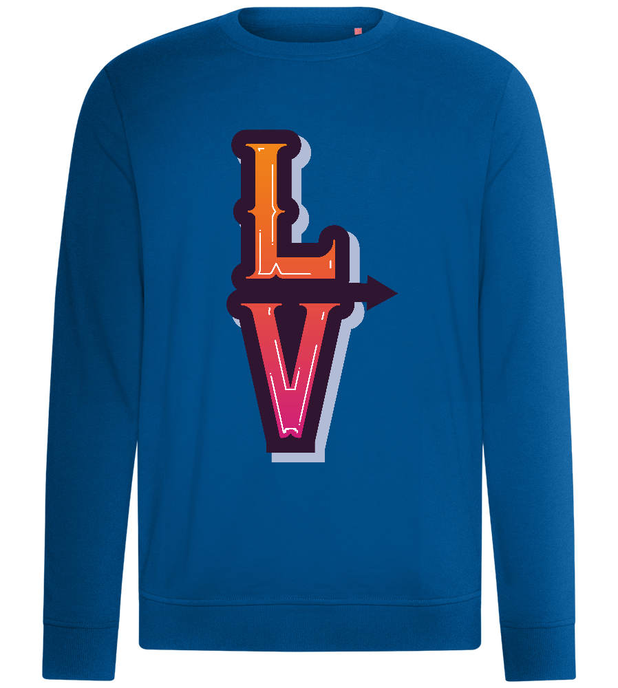 Left Love Arrow Design - Comfort unisex sweater_ROYAL_front