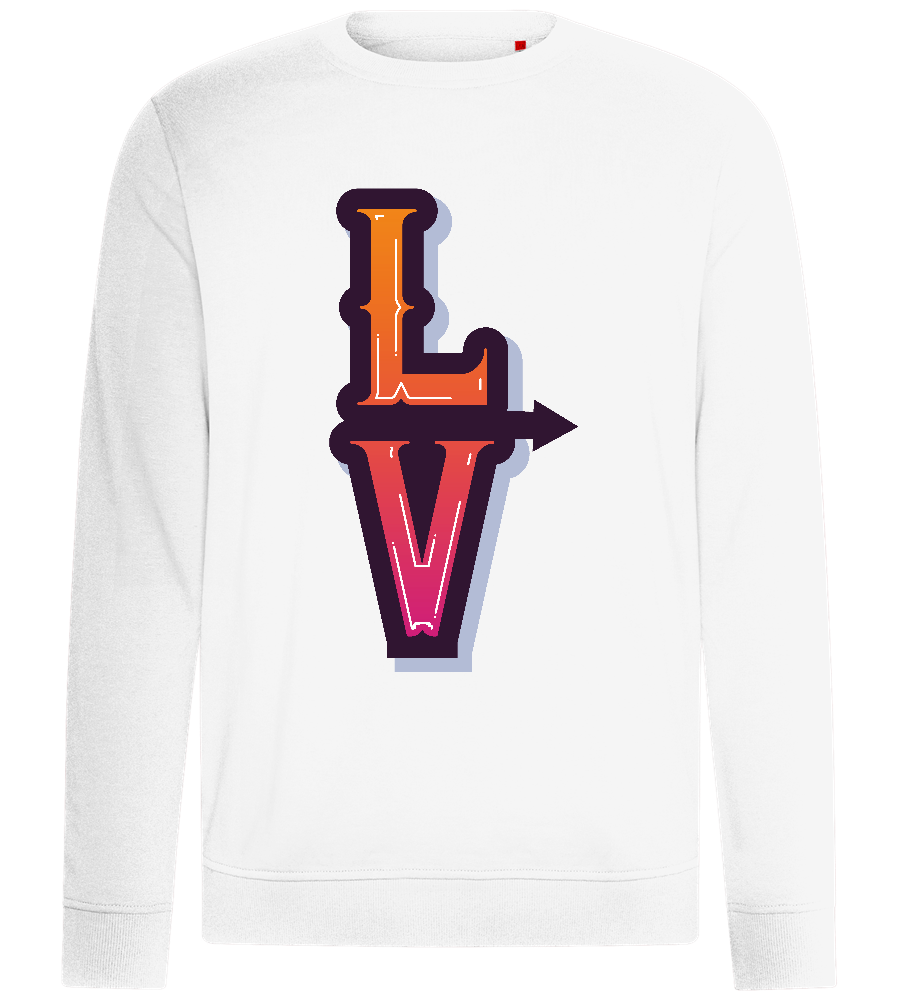 Left Love Arrow Design - Comfort unisex sweater_WHITE_front