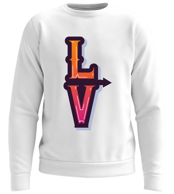 Left Love Arrow Design - Comfort unisex sweater_WHITE_front