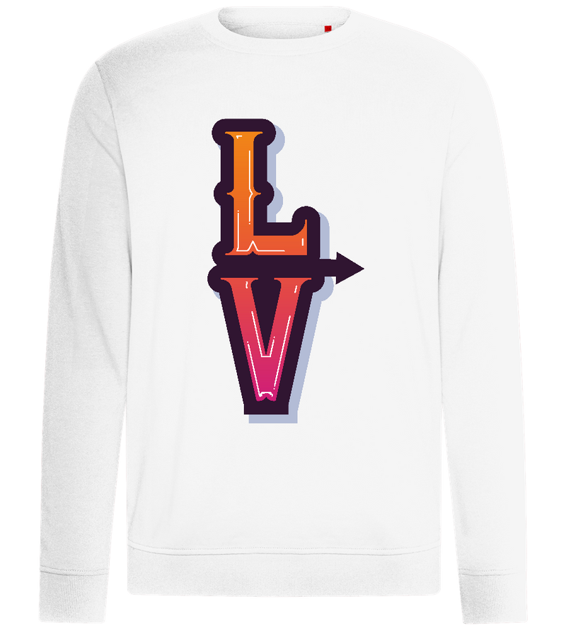 Left Love Arrow Design - Comfort unisex sweater_WHITE_front