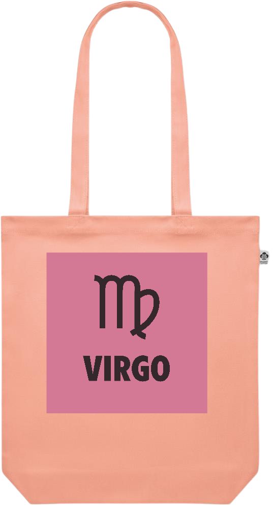 Zodiac Virgo Design - Premium colored organic canvas shopping bag_ORANGE_front