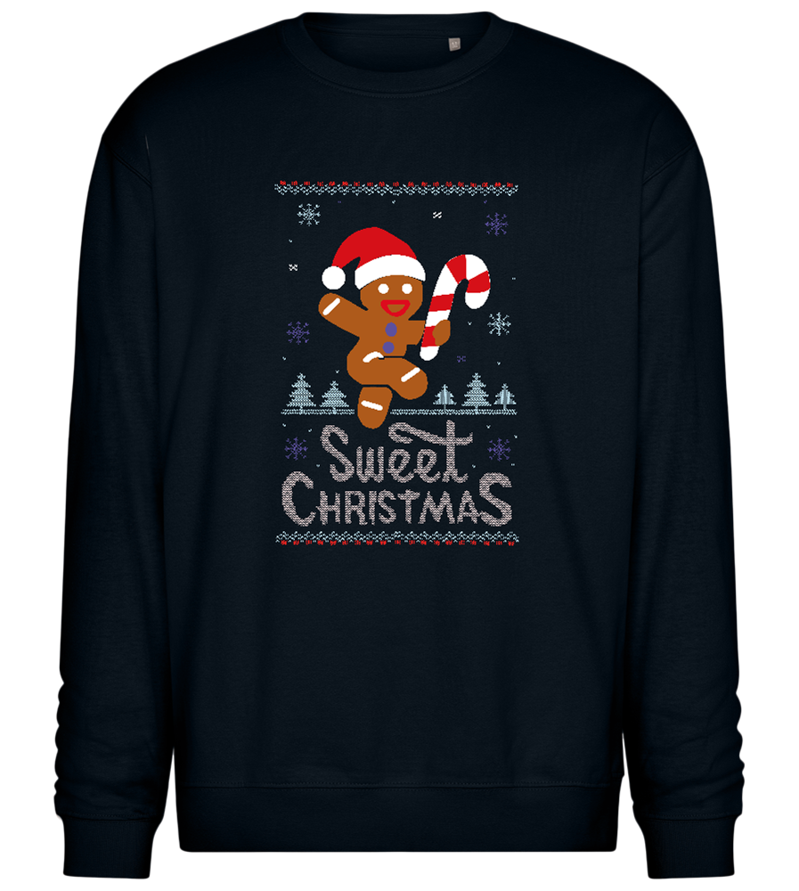 Gingerbread Man Design - Comfort Essential Unisex Sweater_BLACK_front