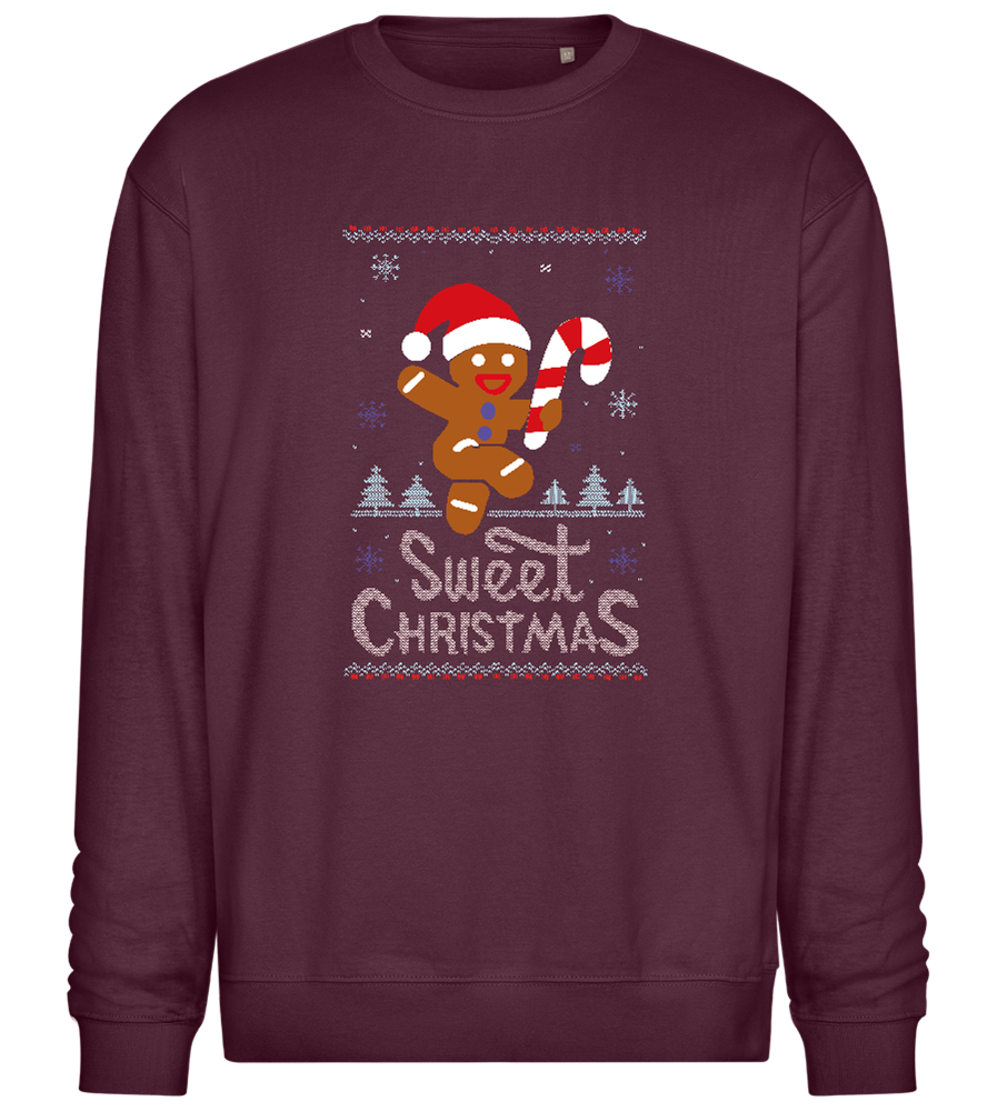 Gingerbread Man Design - Comfort Essential Unisex Sweater_BORDEAUX_front