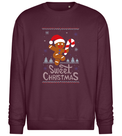 Gingerbread Man Design - Comfort Essential Unisex Sweater_BORDEAUX_front