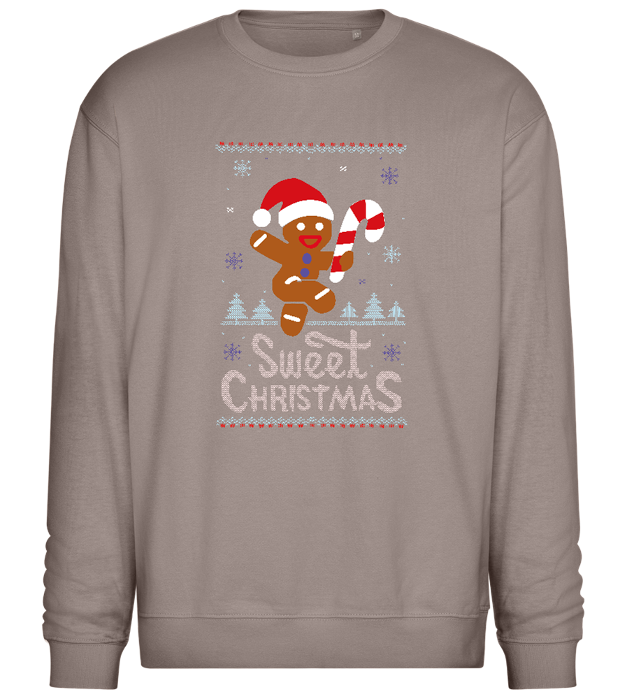 Gingerbread Man Design - Comfort Essential Unisex Sweater_CHARCOAL CHIN_front