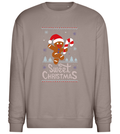 Gingerbread Man Design - Comfort Essential Unisex Sweater_CHARCOAL CHIN_front