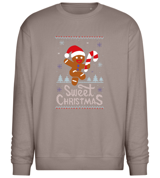 Gingerbread Man Design - Comfort Essential Unisex Sweater_CHARCOAL CHIN_front