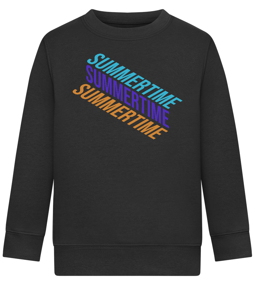 Summertime Text Design - Comfort Kids Sweater_BLACK_front