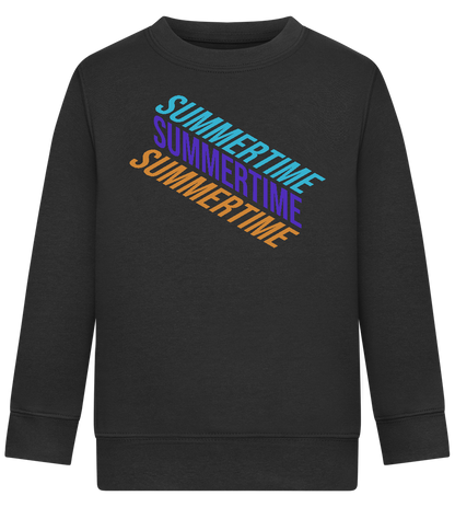 Summertime Text Design - Comfort Kids Sweater_BLACK_front