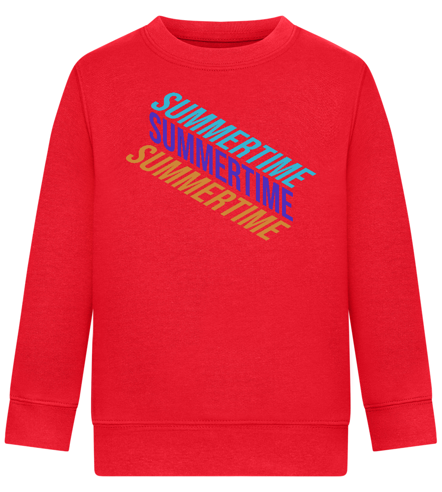 Summertime Text Design - Comfort Kids Sweater_BRIGHT RED_front