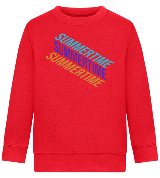 Summertime Text Design - Comfort Kids Sweater_BRIGHT RED_front