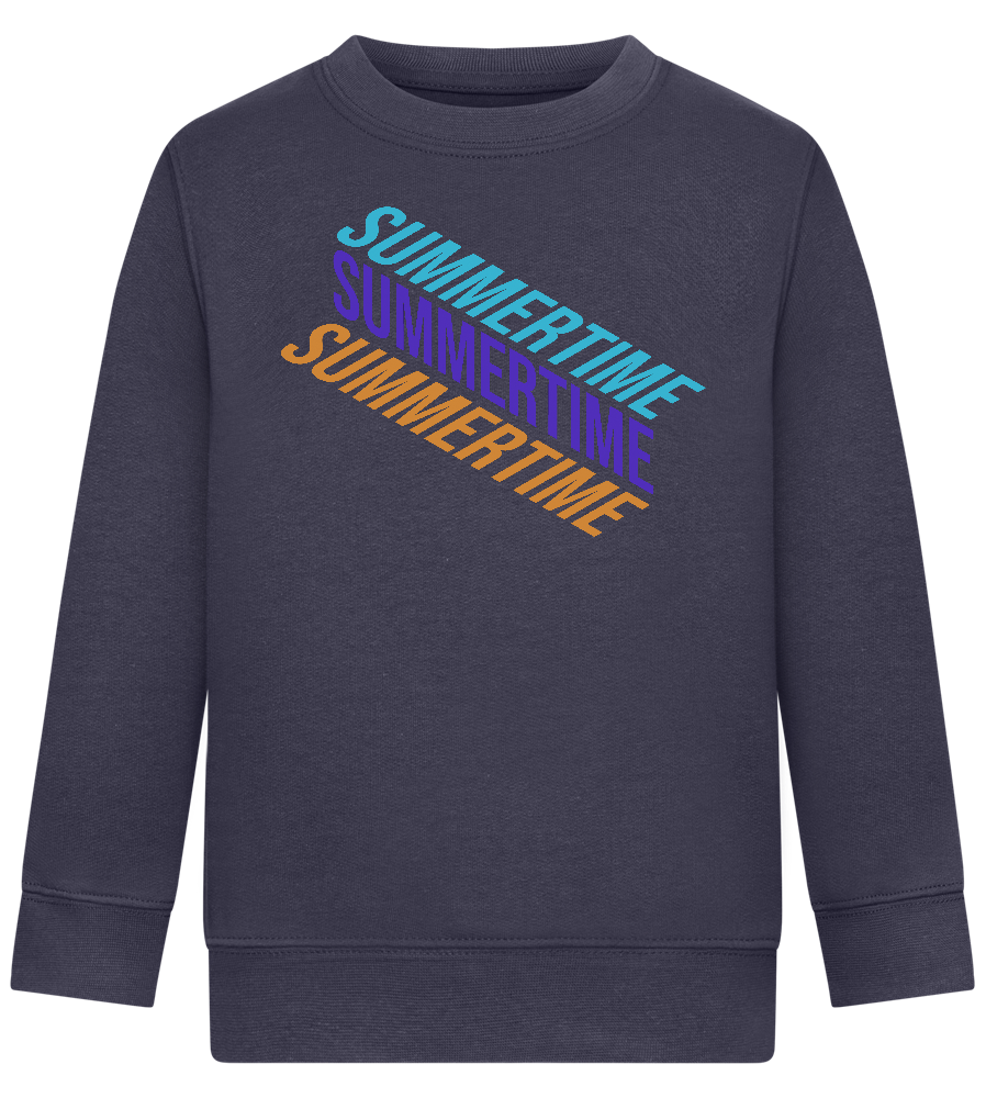 Summertime Text Design - Comfort Kids Sweater_FRENCH NAVY_front