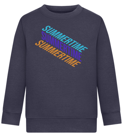 Summertime Text Design - Comfort Kids Sweater_FRENCH NAVY_front