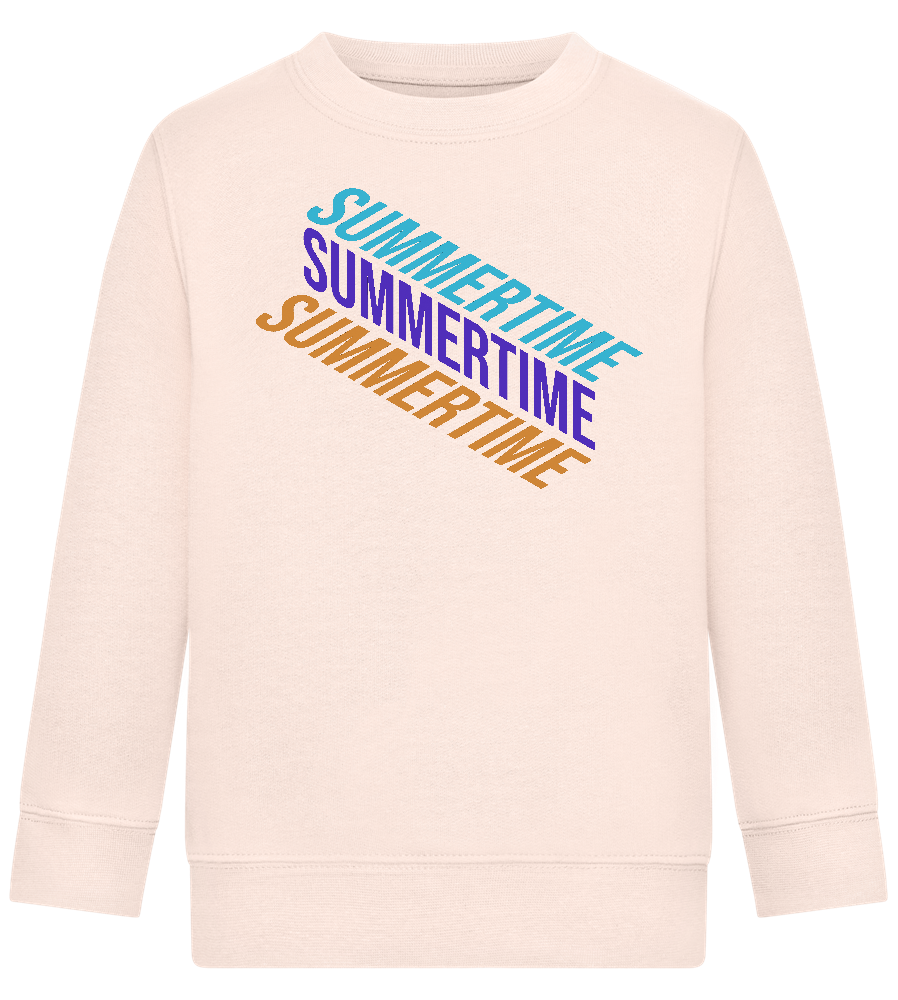 Summertime Text Design - Comfort Kids Sweater_LIGHT PEACH ROSE_front